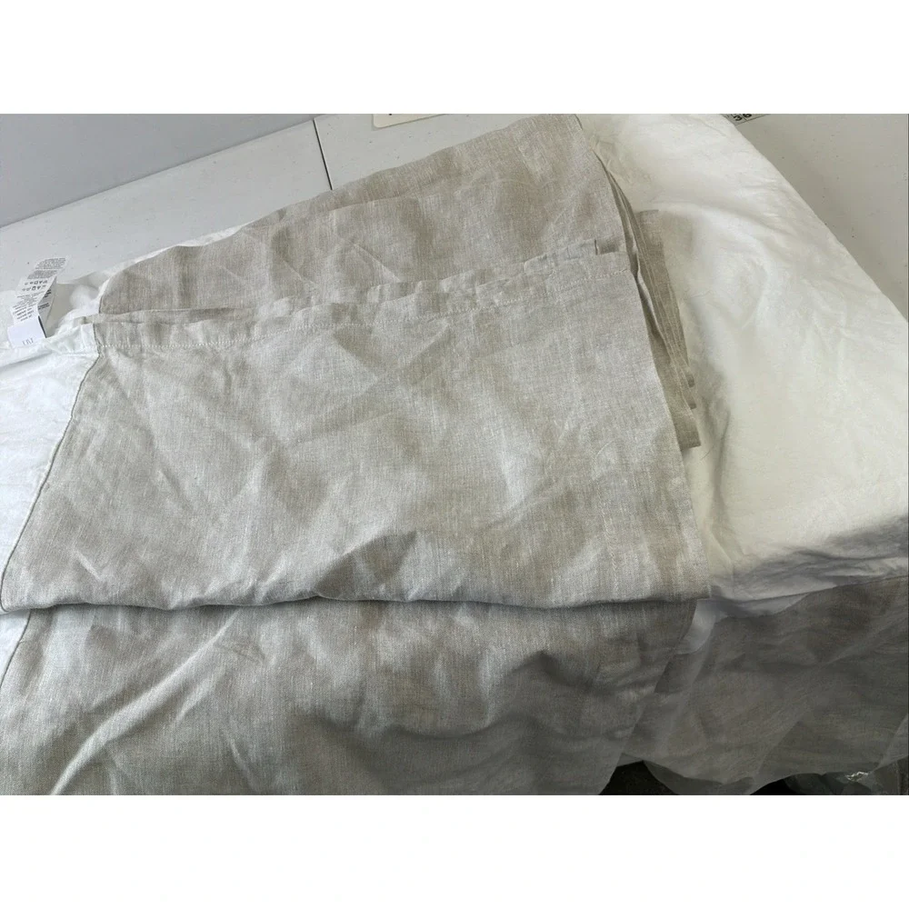 Restoration Hardware RH 100% Linen Cal King Bed Skirt Tan Italian Heritage 15.5
